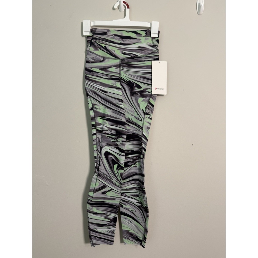 Lululemon BASE PACE HR TIGHT 25" Womens Size 4 Green Stretch Yoga Leggings NEW